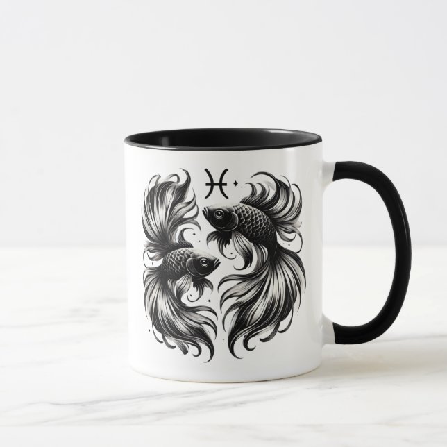 Fische Sternzeichen Fisch Astrologie Geschenk Tasse (Rechts)