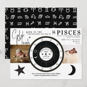 Fische-Sternzeichen Geburt Ankündigung