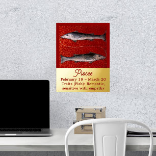Fische Sternzeichen Geburtstagsfeier Foliendrucke