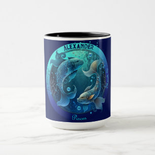Fische Sternzeichen individuell anpassbarer Kaffee Tasse