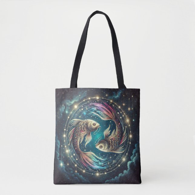 Fische Sternzeichen Kunst Tasche (Vorderseite)