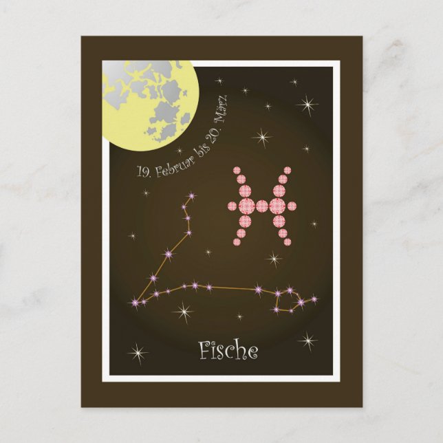 Fische Sternzeichen Postkarte (Vorderseite)