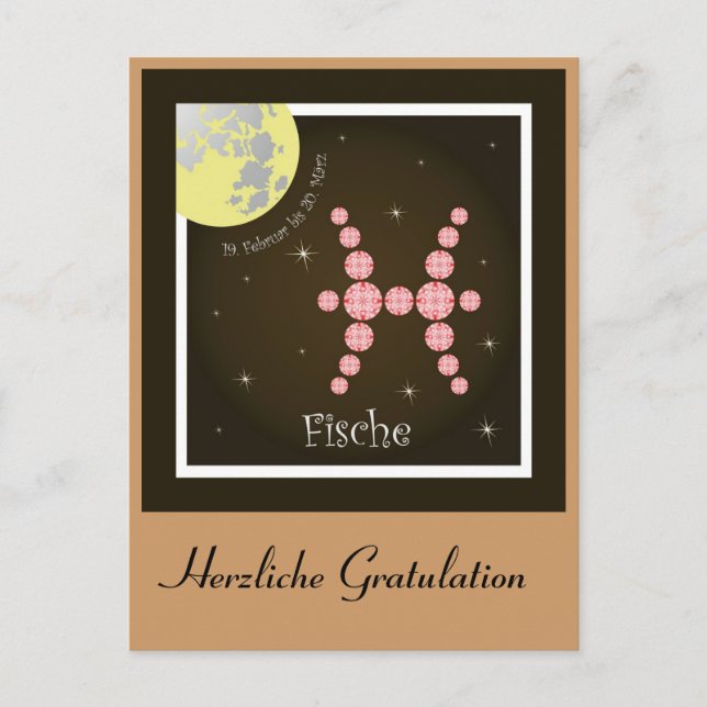 Fische Sternzeichen Postkarte (Vorderseite)