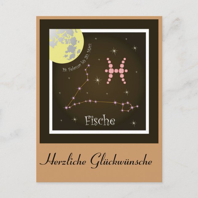 Fische Sternzeichen Postkarte (Vorderseite)