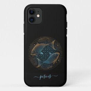 Fische Sternzeichen schwarz und gold Case-Mate iPh iPhone Hülle