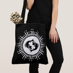 Fische-Sternzeichen-Symbol mit himmlischem Sternen Tasche