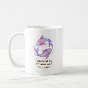 Fische-Sternzeichen-Tasse – Angetrieben von Träume Kaffeetasse