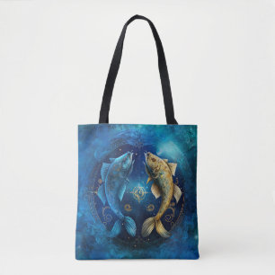 Fische-Sternzeichen Wasserfarben-Design Tasche