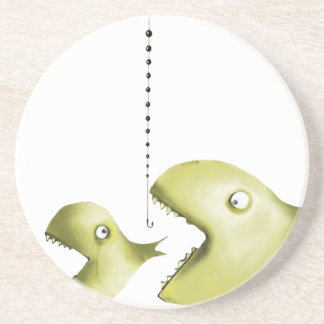 Fische und Angelschnur Untersetzer