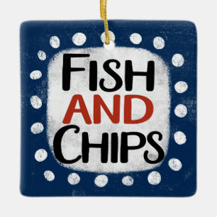 Fische und Chips Keramikornament