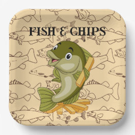 Fische und Chips Pappteller