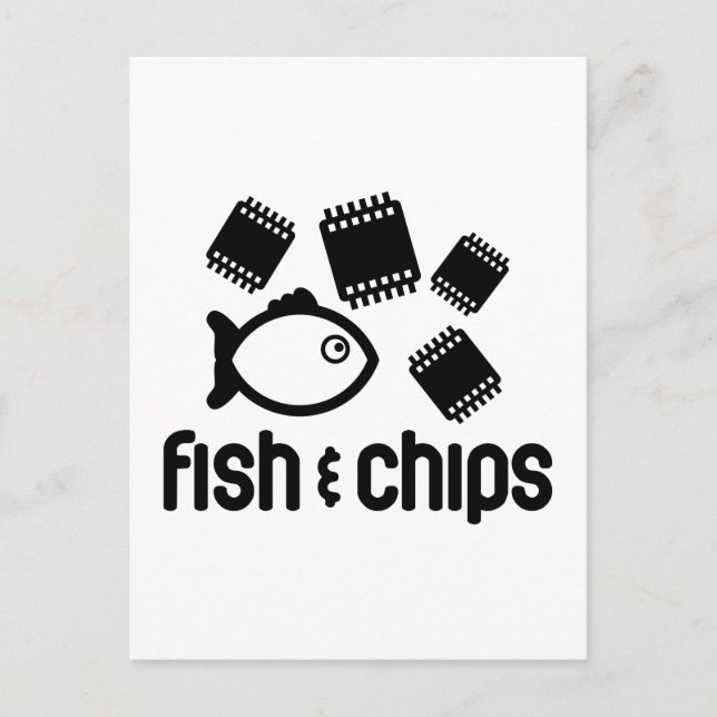 Fische und Chips Postkarte (Vorderseite)