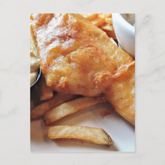 Fische und Chips Postkarte