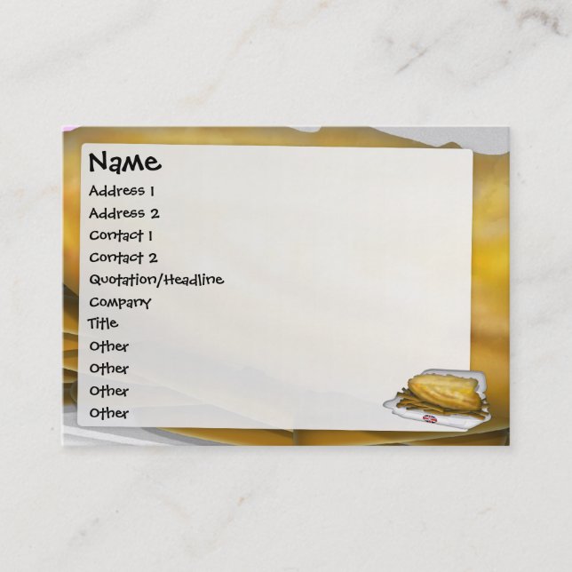 Fische und Chips Visitenkarte (Vorderseite)