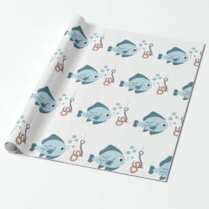 Fische und Haken Geschenkpapier