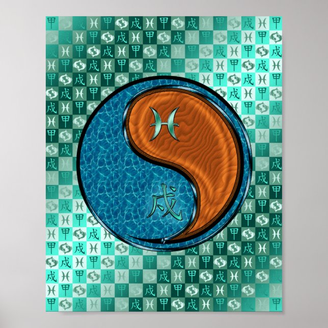 Fische und Holzhunde Poster (Vorne)