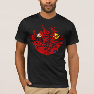 Fische und Korallen-Gekritzel-Kunst-T - Shirt