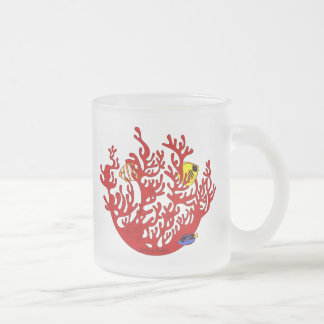 Fische und Korallen-Gekritzel-Kunst-Tasse Mattglastasse