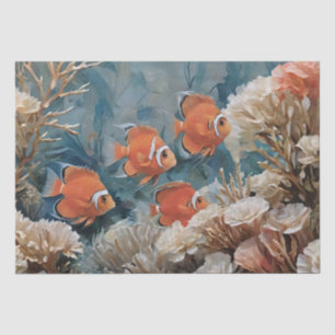 Fische und Korallenakrylgemälde Seidenpapier