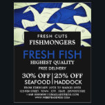 Fische und Möwen, Fischfänger/Ehefrau, Fischmarkt Flyer<br><div class="desc">Fisch & Möwen,  Fischmonger/Ehefrau,  Fischmarkt-Werbe-Flyer beim Business Card Store.</div>