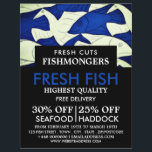 Fische und Möwen, Fischfänger/Ehefrau, Fischmarkt Flyer<br><div class="desc">Fisch & Möwen,  Fischmonger/Ehefrau,  Fischmarkt-Werbe-Flyer beim Business Card Store.</div>