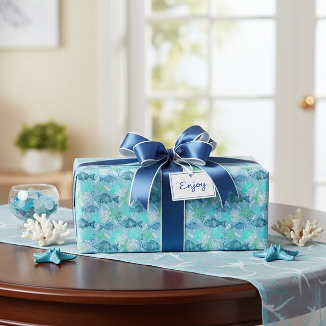 Fische und Muscheln Geschenkpapier (Von Creator hochgeladen)