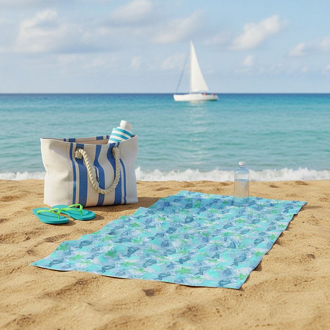 Fische und Muscheln Strandtuch (Von Creator hochgeladen)