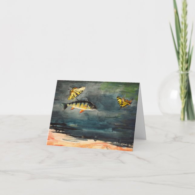 Fische und Schmetterlinge von Winslow Homer Dankeskarte (Vorderseite)
