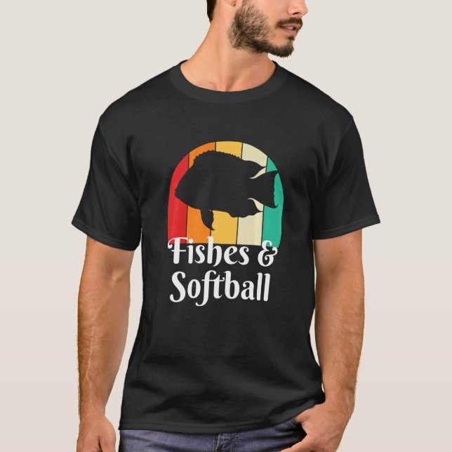 Fische und Softball T-Shirt (Vorderseite)