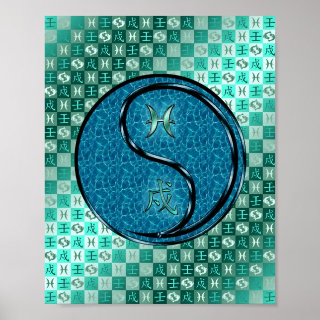 Fische und Wasserhund Poster (Vorne)