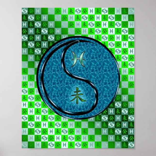 Fische und Wasserziege Poster (Vorne)