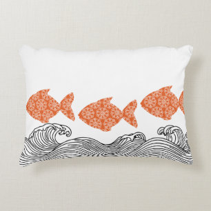 Fische und Wellen Dekokissen