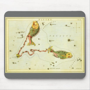 Fische, Vintage-Sternbild Urania's Spiegel Mousepad