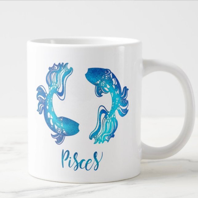 Fische von Fischen aus blauem Glitzer Jumbo-Tasse (Von Creator hochgeladen)