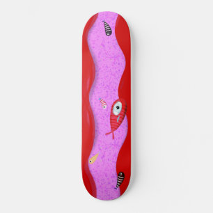 Fische Wellen Sport rote und rosa Linien Leggings Skateboard