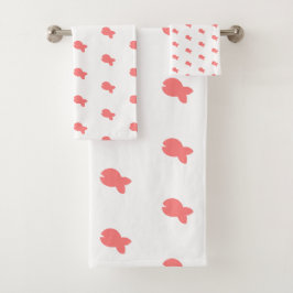 Fische wiederholen Kinder Baby White Bath Handtuch Badhandtuch Set