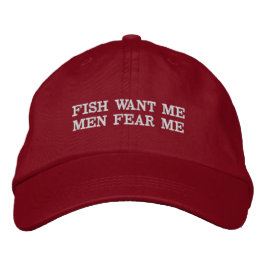 Fische wollen mich, Männer fürchten mich Bestickte Baseballkappe