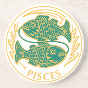 Fische Zeichen des Zodiaks auf einem Untersetzer