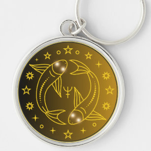 Fische-Zodiac-Emblem Minimales Himmelssymbol Schlüsselanhänger