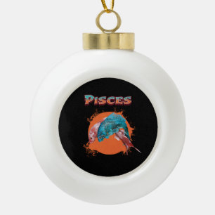 Fische Zodiac Horoskop Wasserastrologie Zeichen Keramik Kugel-Ornament