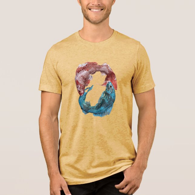Fische Zodiac Horoskop Wasserastrologie Zeichen Tri-Blend Shirt (Vorderseite)