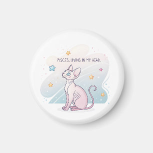 Fische-Zodiac-Sphynx-Katze Living Head Art Magnet