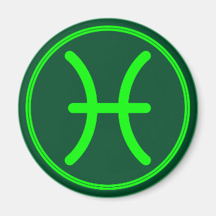 Fische-Zodiac-Symbol grüner Kontrast Magnet