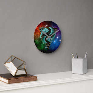 Fische Zodiaque Geschenk Astrologie Runde Wanduhr