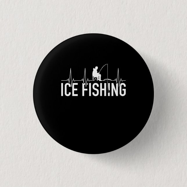 Fischeisfischen Herzschlag Button (Vorderseite)