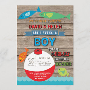 Fischen-Babyparty-Einladungs-Jungen-Fische Einladung