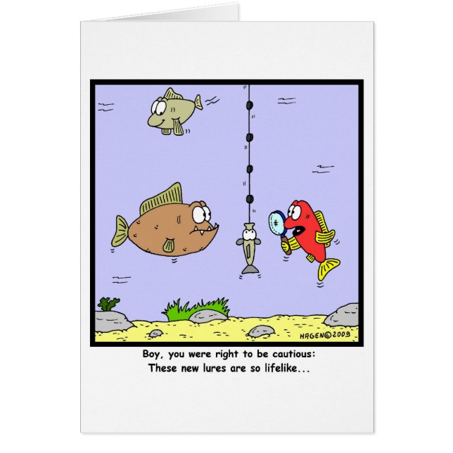 Fischen-Cartoon: Köder (Vorne)