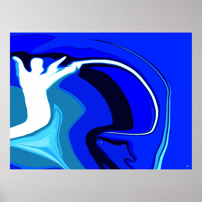 Fischen-Engels-abstraktes Plakat (Vorne)