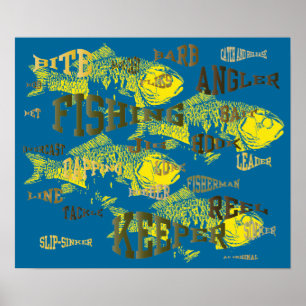 Fischen fasst Grafik ab Poster