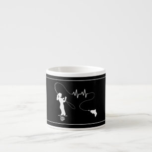 Fischen Frauen Herzschlag Espresso Cup Espressotasse